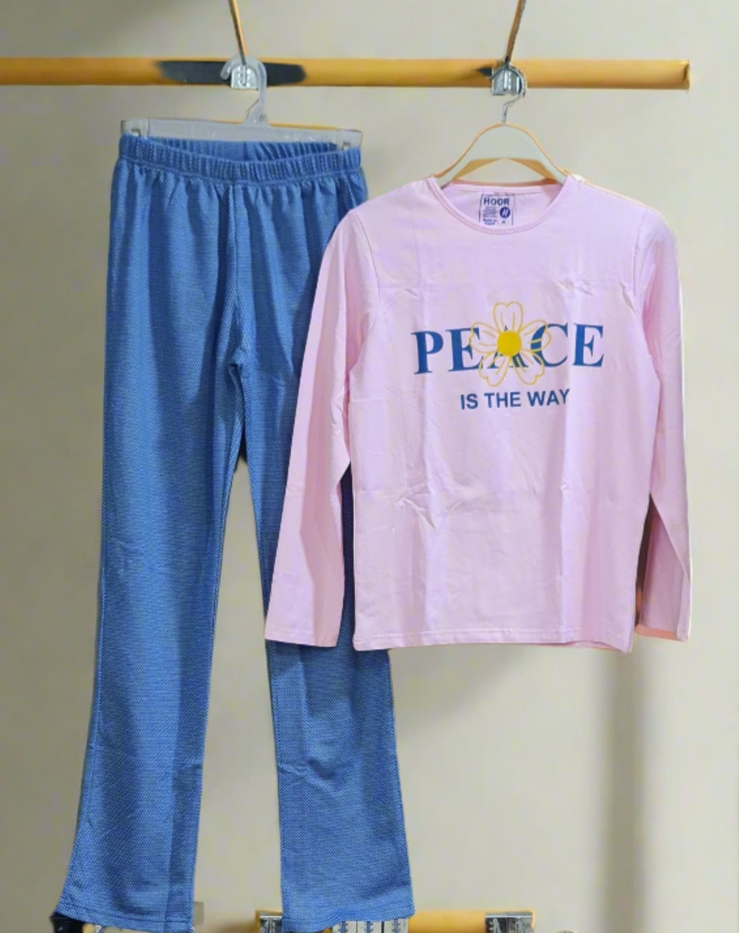 Women Long Sleeves Cotton Pajamas Set