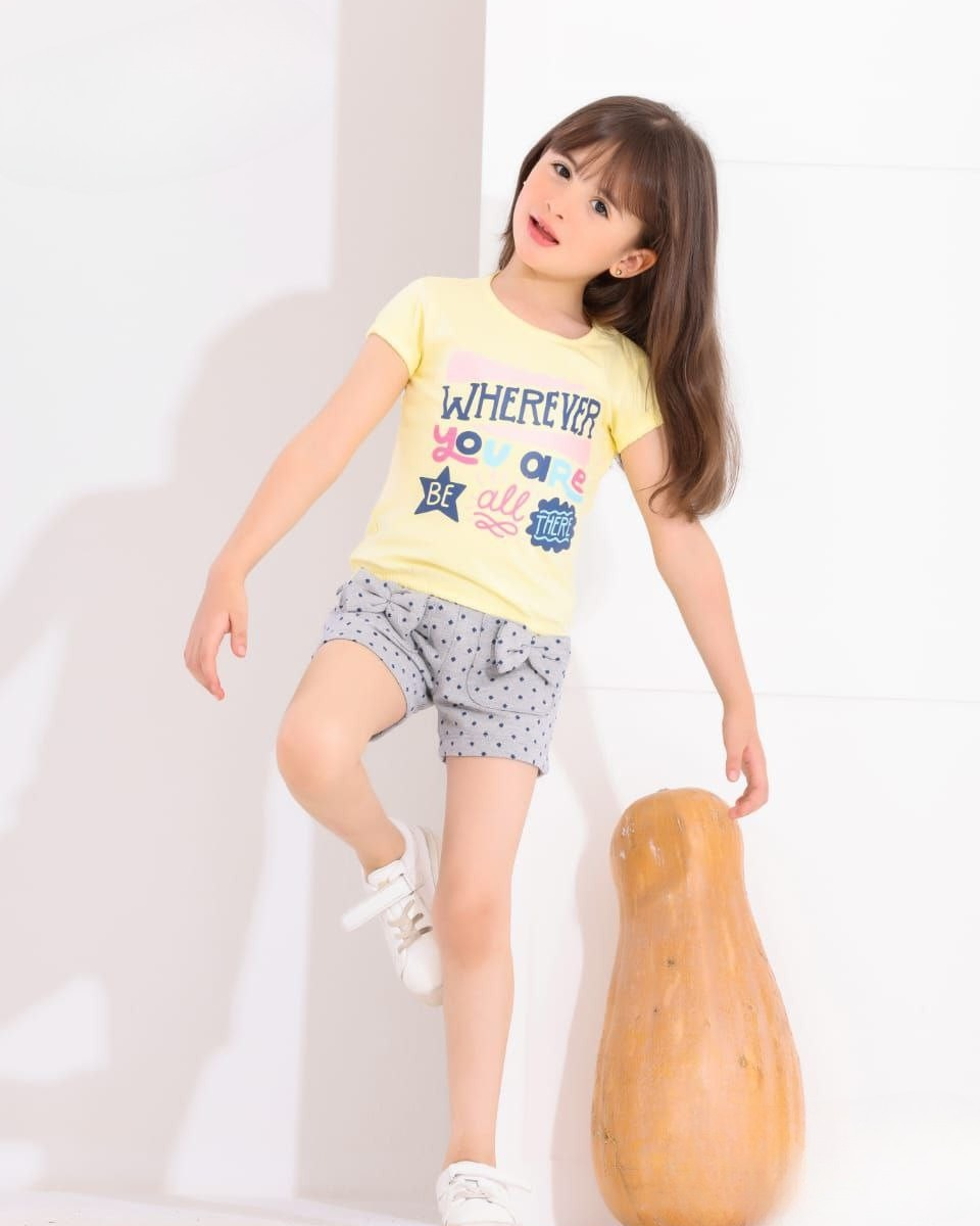 Two Pcs Girls Cotton Pajamas Set