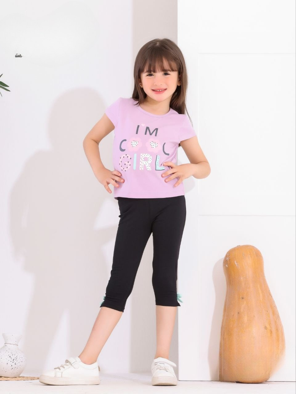 Two Pcs Girls Cotton Pajamas Set