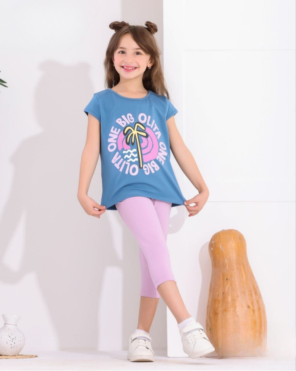 Two Pcs Girls Cotton Pajamas Set