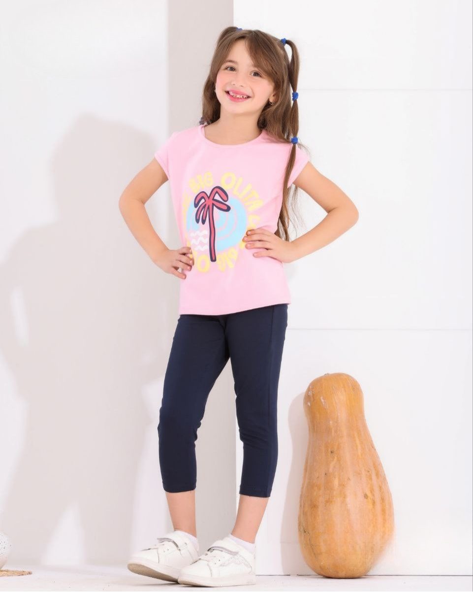 Two Pcs Girls Cotton Pajamas Set