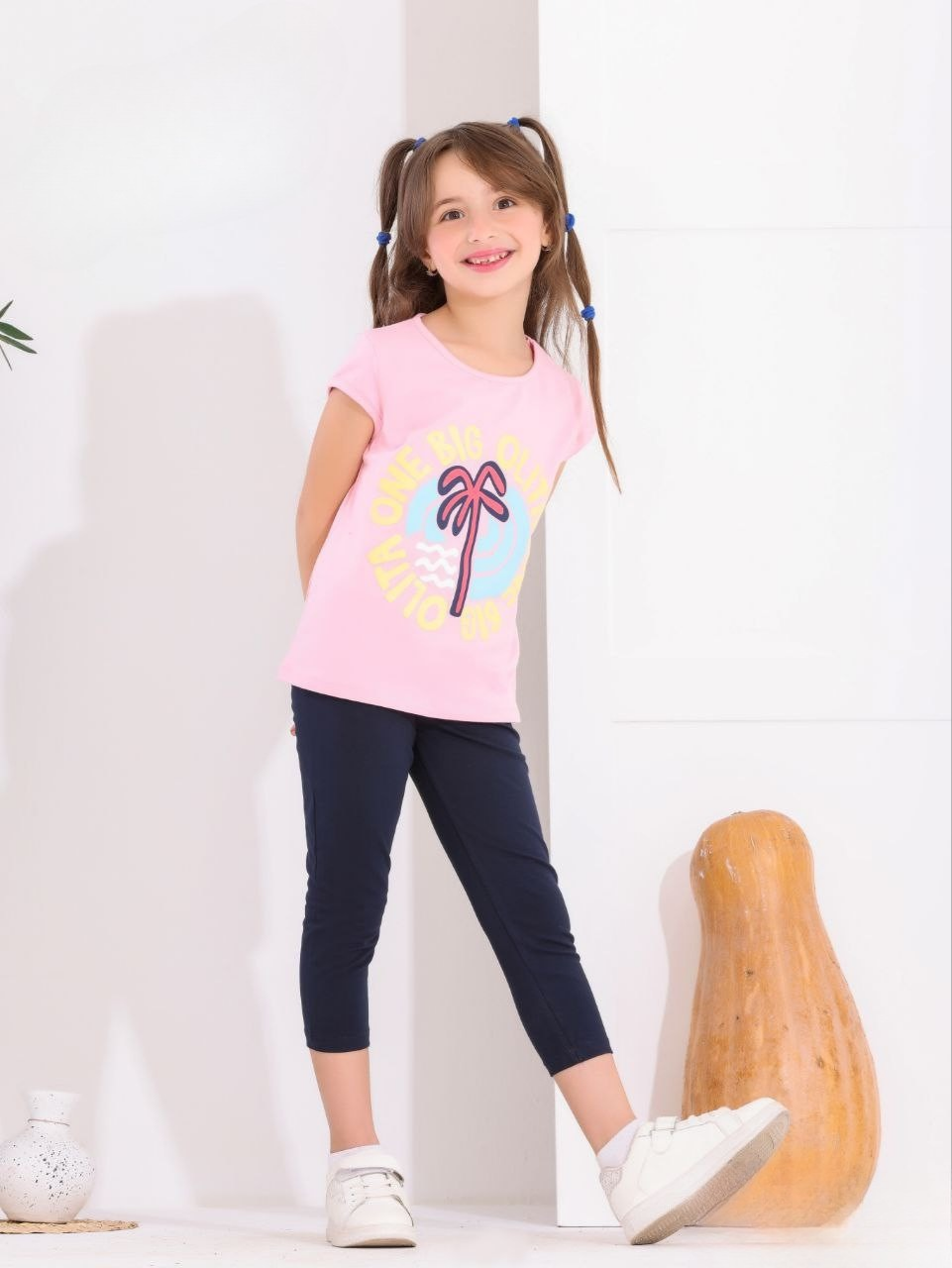 Two Pcs Girls Cotton Pajamas Set