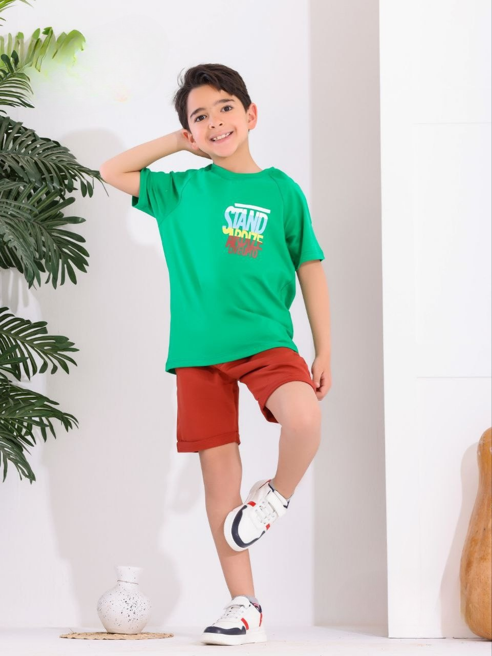 Two Pcs Boys Cotton Pajamas Set