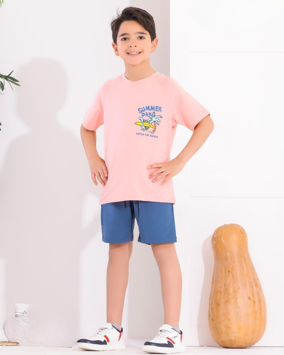 Two Pcs Boys Cotton Pajamas Set