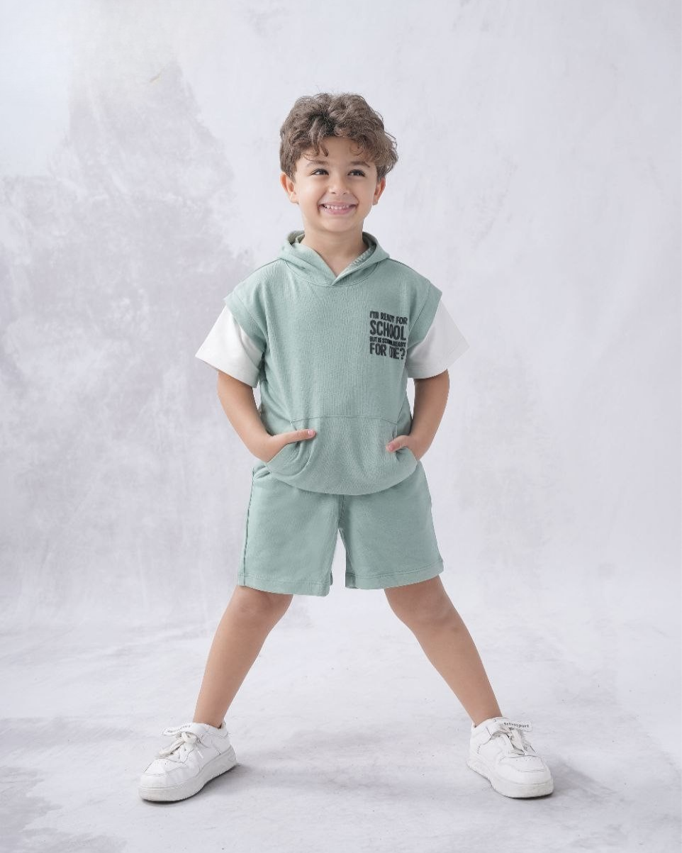 Two Pcs Boys Cotton Pajamas Set