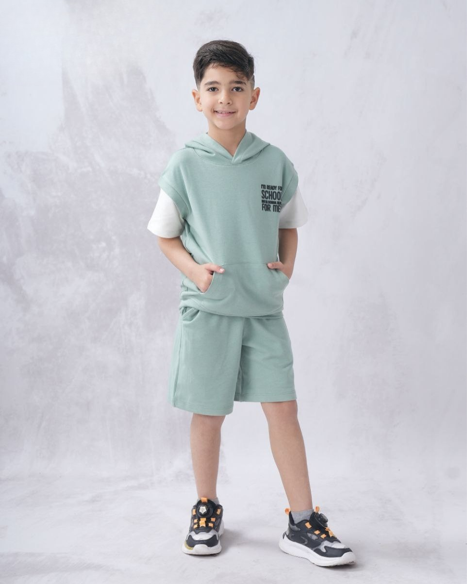Two Pcs Boys Cotton Pajamas Set