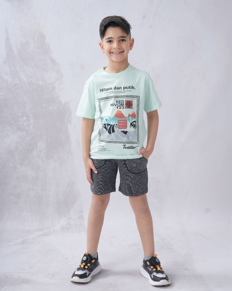Two Pcs Boys Cotton Pajamas Set