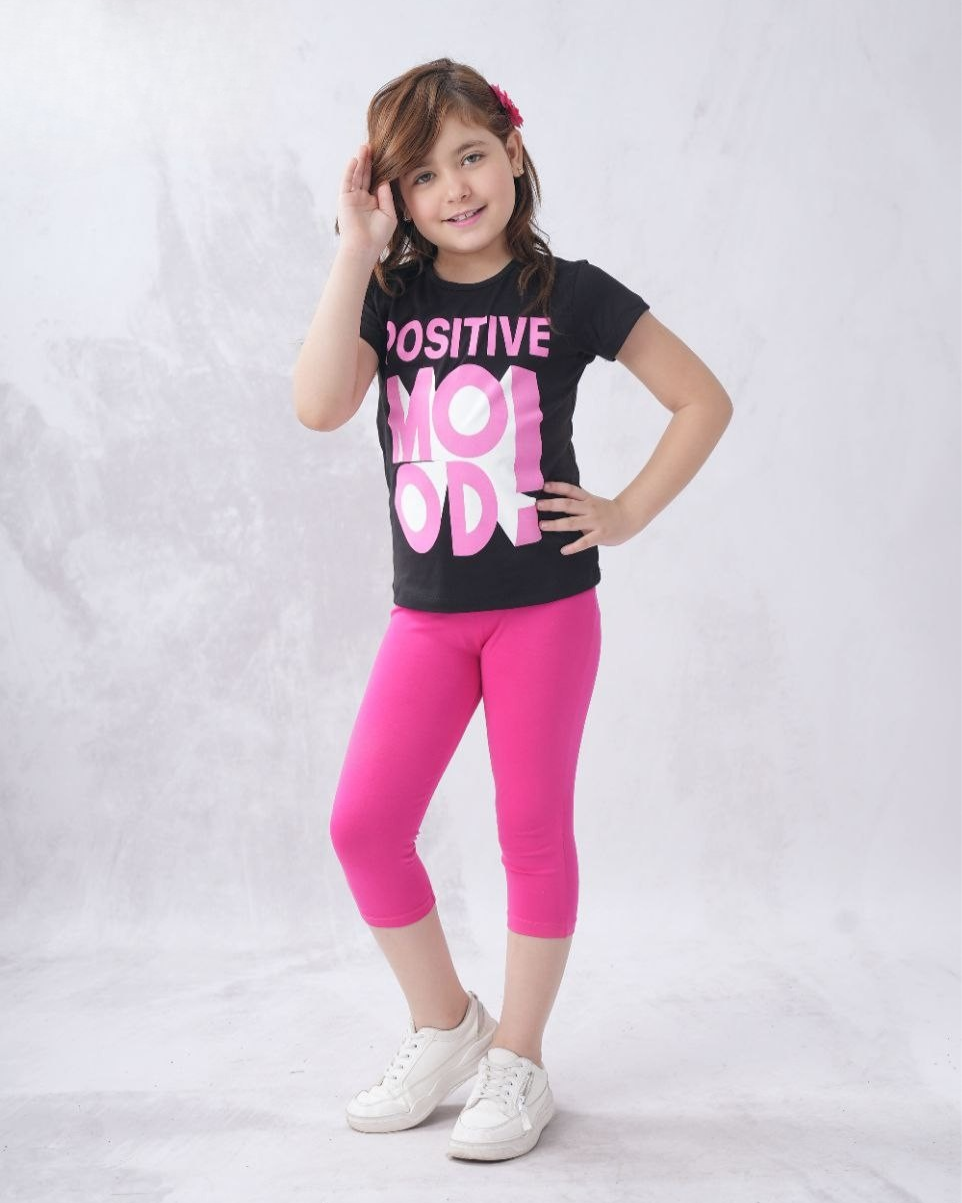 Two Pcs Girls Cotton Pajamas Set