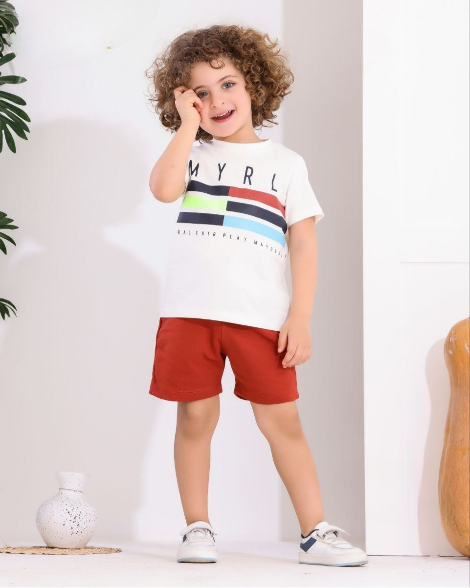 Two Pcs Boys Cotton Pajamas Set