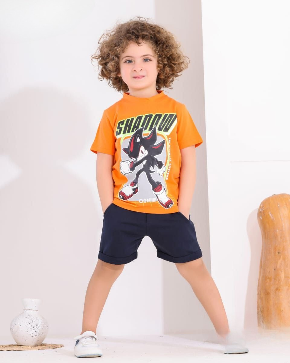 Two Pcs Boys Cotton Pajamas Set