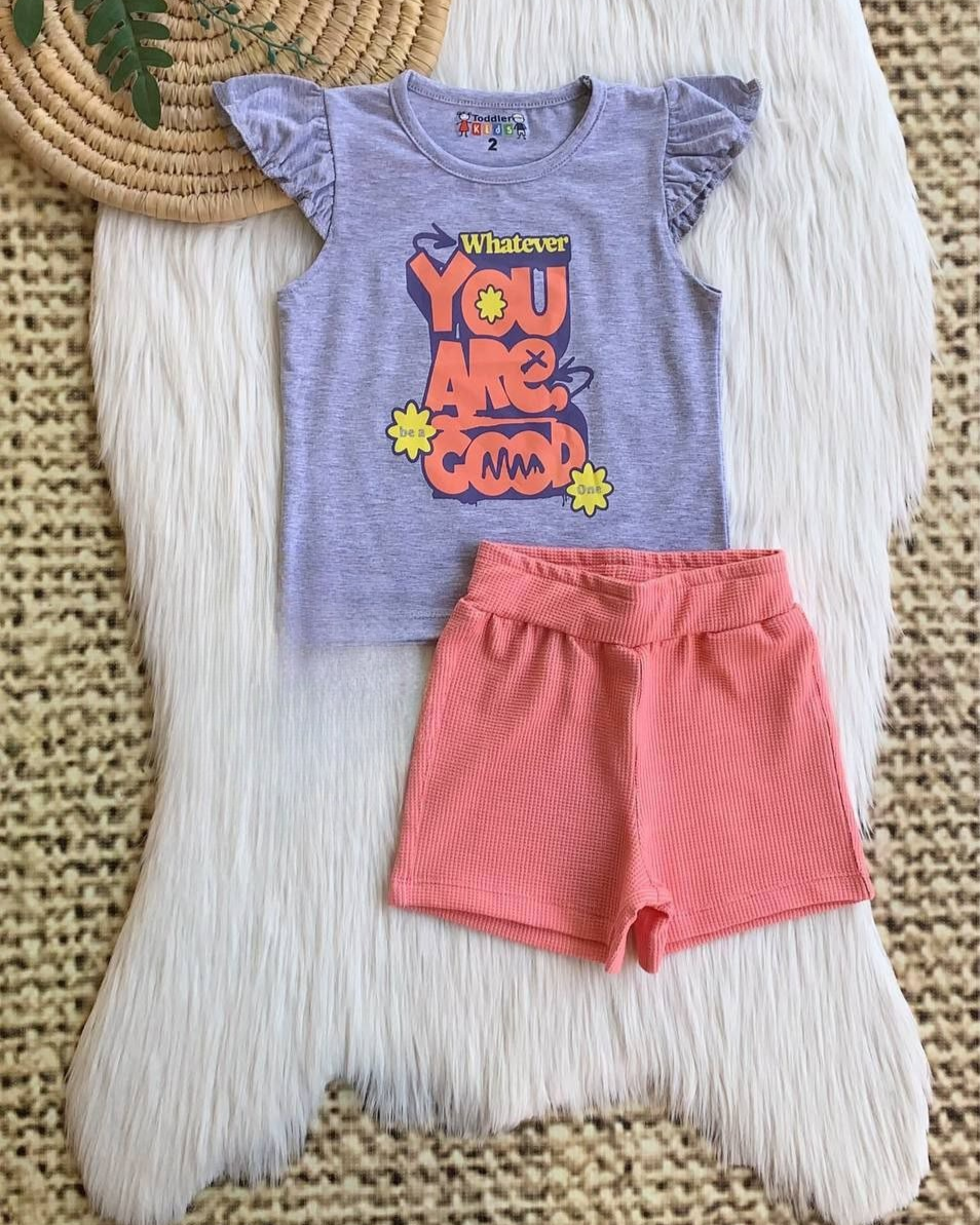 Two Pcs Girls Cotton Pajamas Set