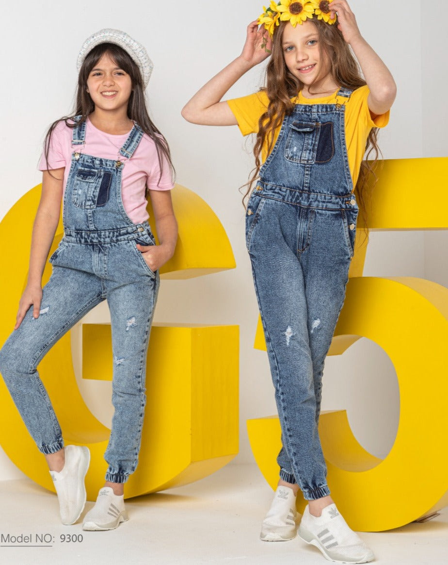 Denim Dungaree For Girls