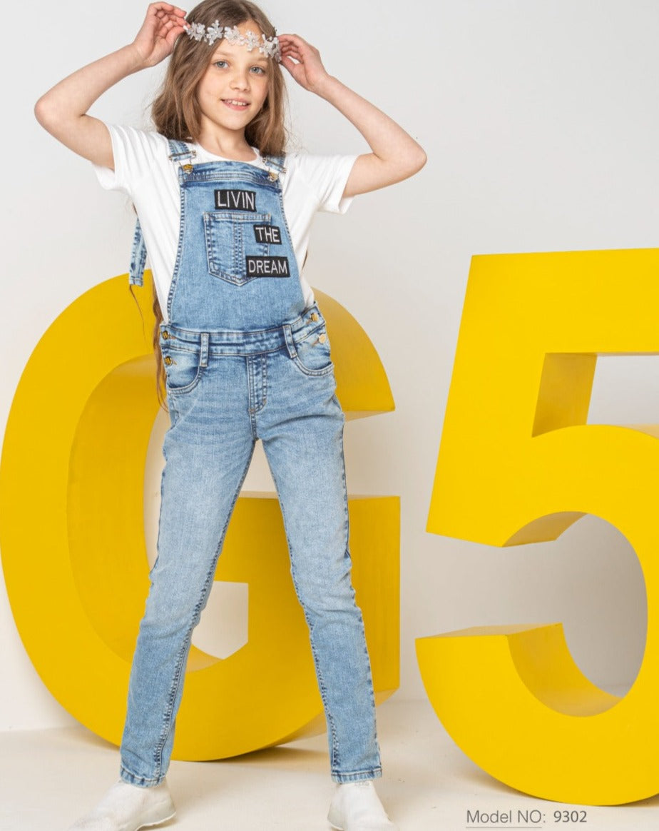 Denim Dungaree For Girls