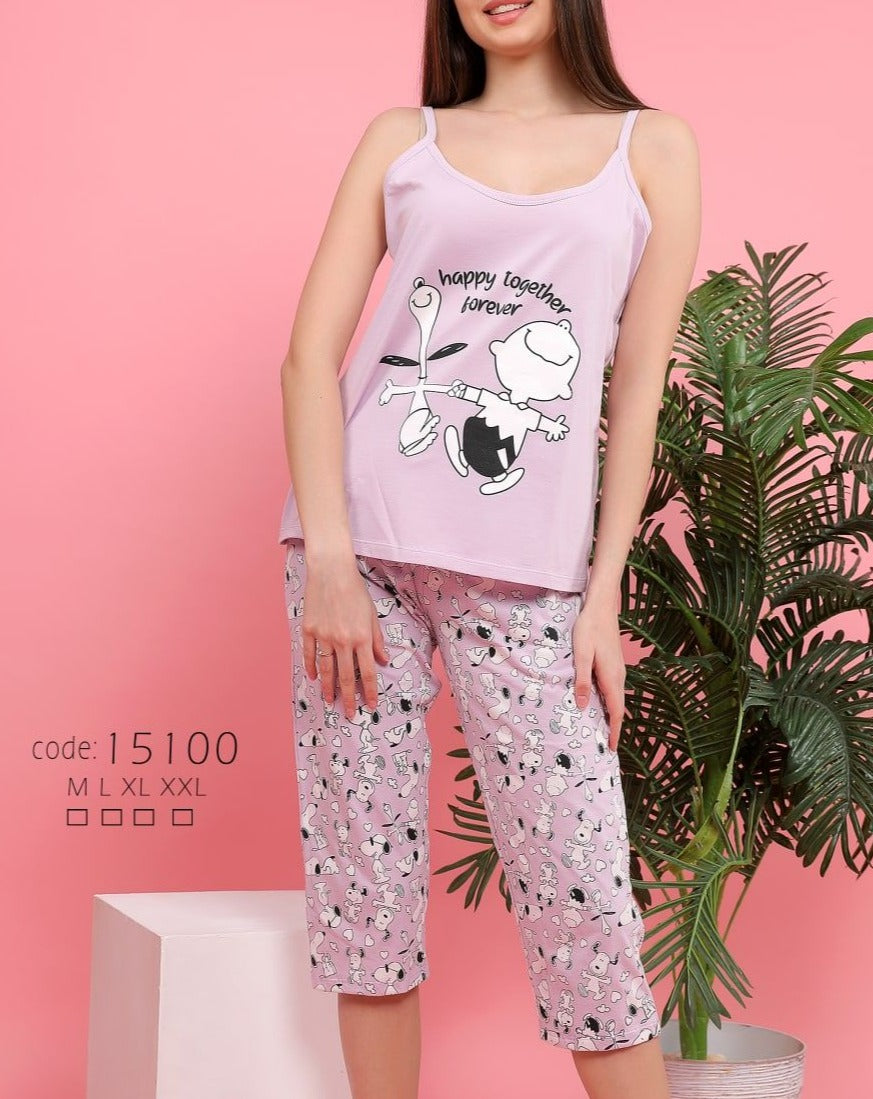 Women Cotton Summer Pajamas Set