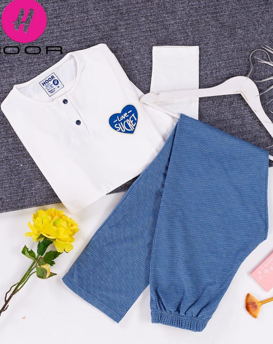 Women Long Sleeves Cotton Pajamas Set