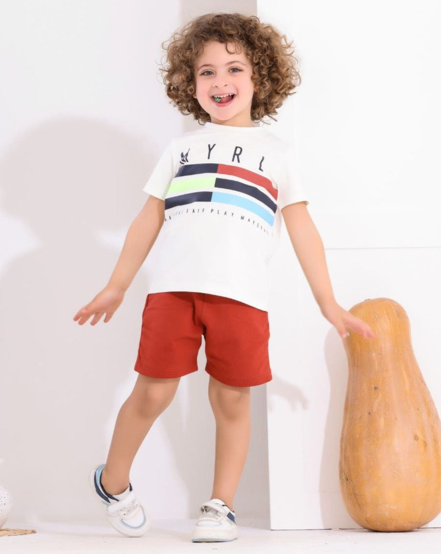 Two Pcs Boys Cotton Pajamas Set