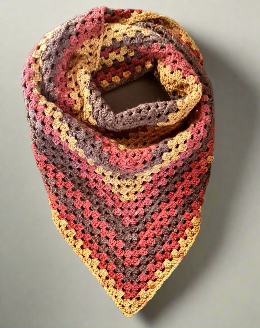 Granny Triangle Crochet Scarf
