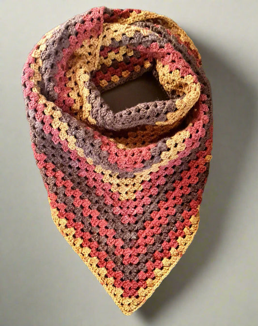 Granny Triangle Crochet Scarf