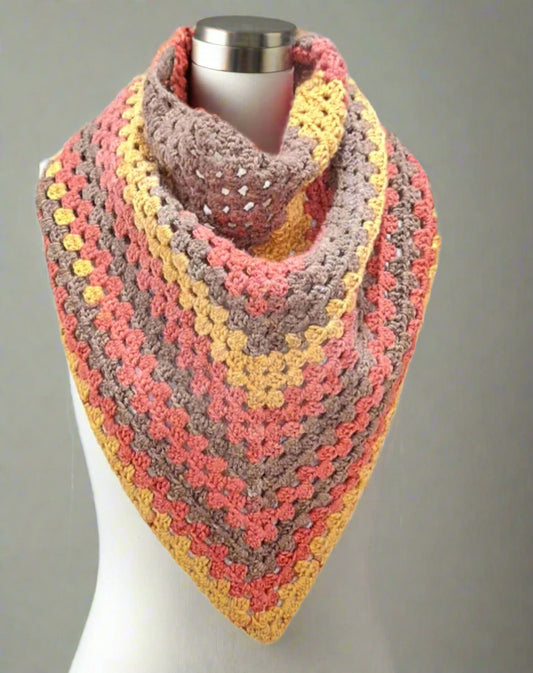 Granny Triangle Crochet Scarf