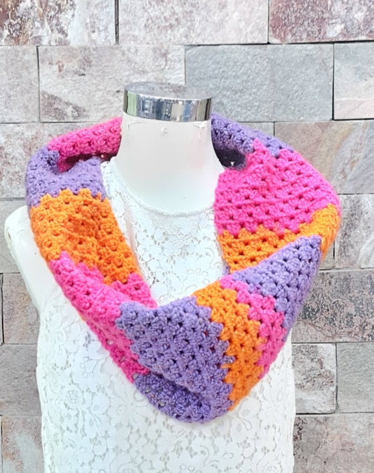 Granny Infinity Crochet Scarf