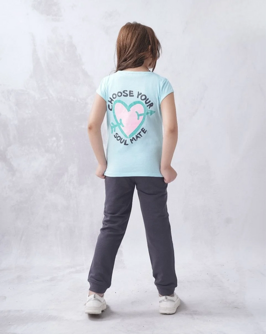 Two Pcs Girls Cotton Pajamas Set