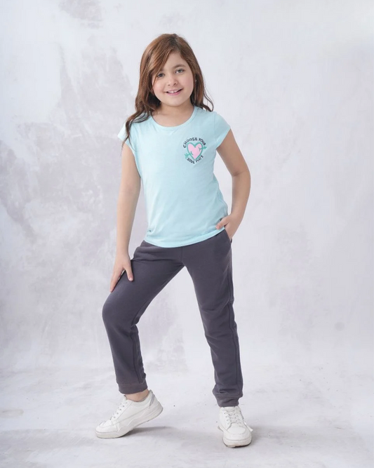 Two Pcs Girls Cotton Pajamas Set