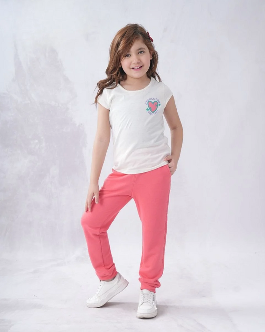 Two Pcs Girls Cotton Pajamas Set