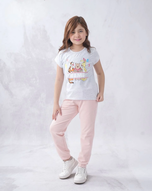 Two Pcs Girls Cotton Pajamas Set