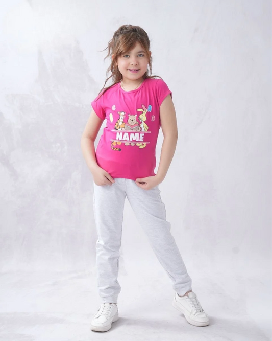 Two Pcs Girls Cotton Pajamas Set