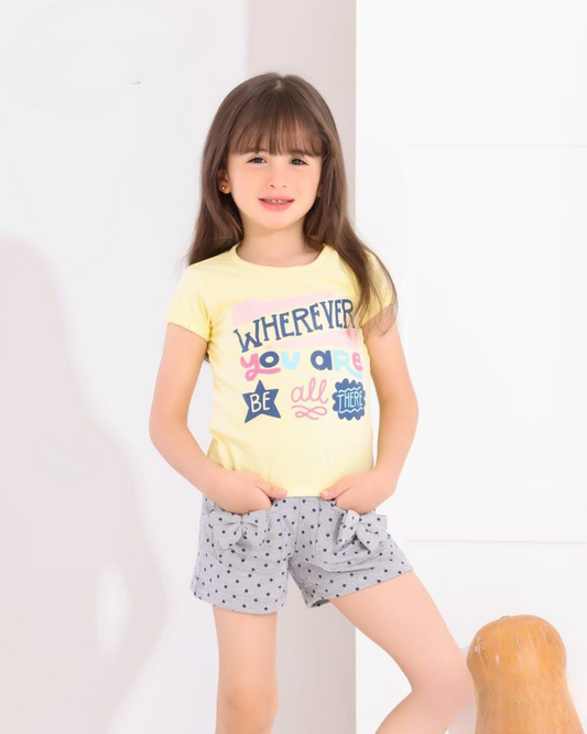 Two Pcs Girls Cotton Pajamas Set