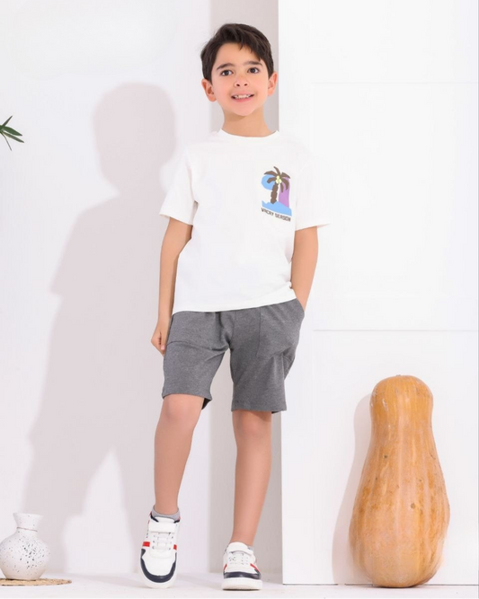 Two Pcs Boys Cotton Pajamas Set