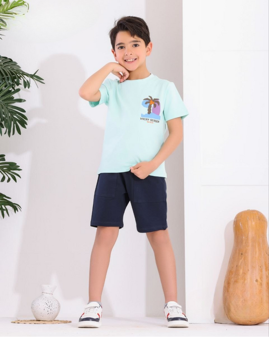 Two Pcs Boys Cotton Pajamas Set