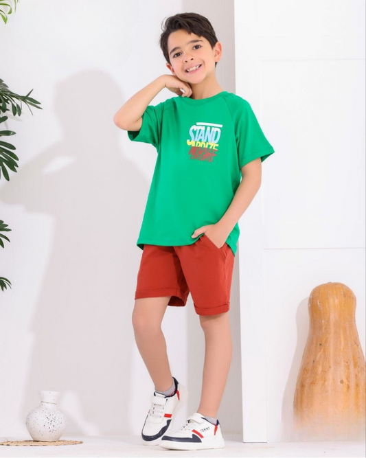 Two Pcs Boys Cotton Pajamas Set