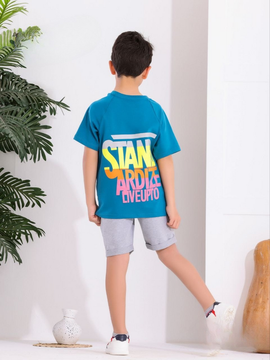 Two Pcs Boys Cotton Pajamas Set
