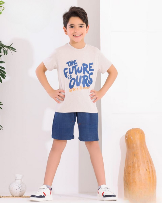 Two Pcs Boys Cotton Pajamas Set
