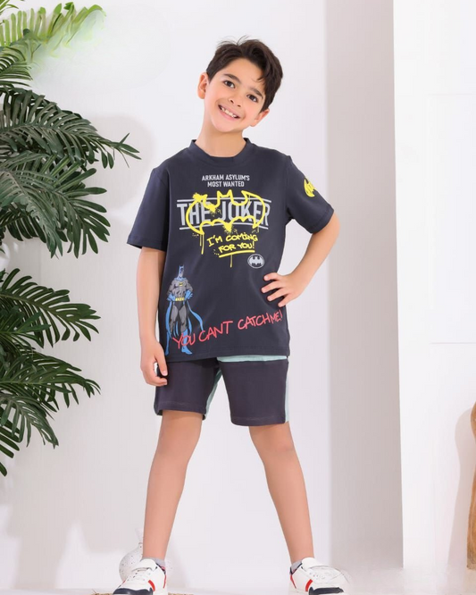 Two Pcs Boys Cotton Pajamas Set