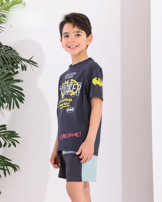 Two Pcs Boys Cotton Pajamas Set