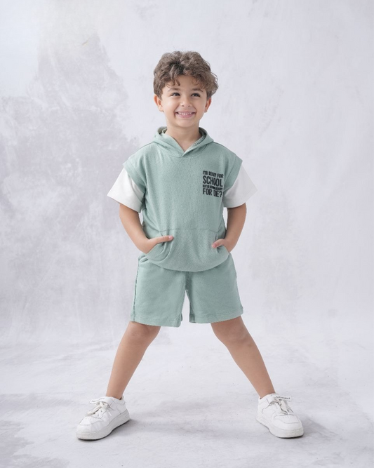 Two Pcs Boys Cotton Pajamas Set