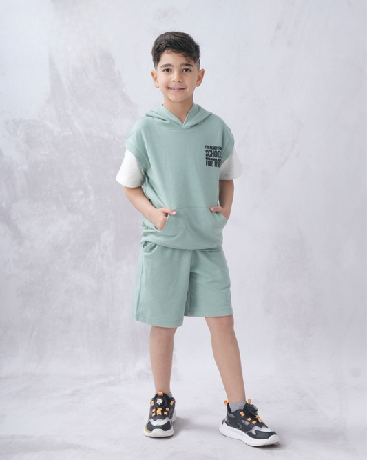 Two Pcs Boys Cotton Pajamas Set