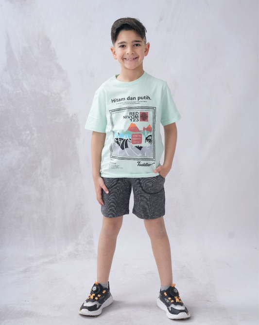 Two Pcs Boys Cotton Pajamas Set