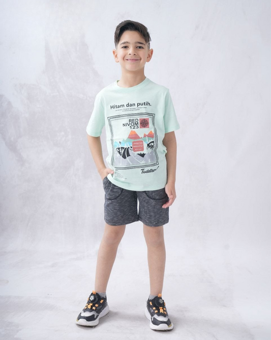 Two Pcs Boys Cotton Pajamas Set