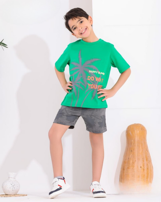 Two Pcs Boys Cotton Pajamas Set