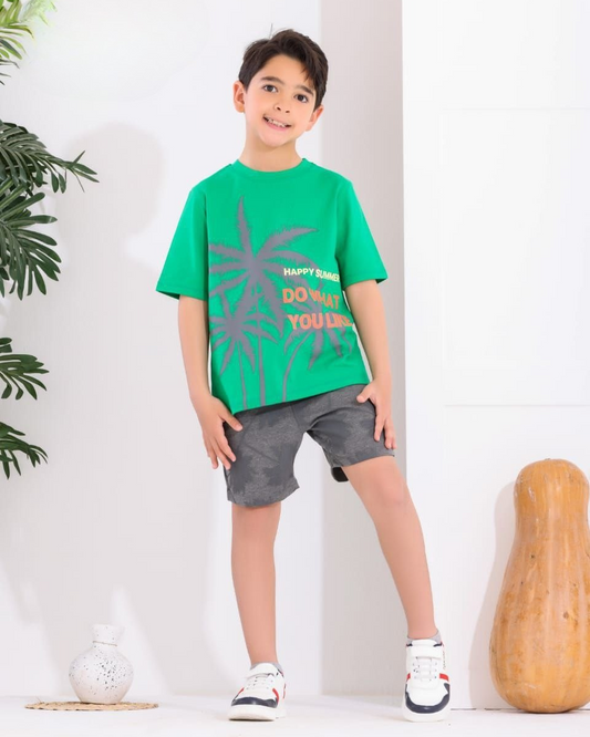 Two Pcs Boys Cotton Pajamas Set