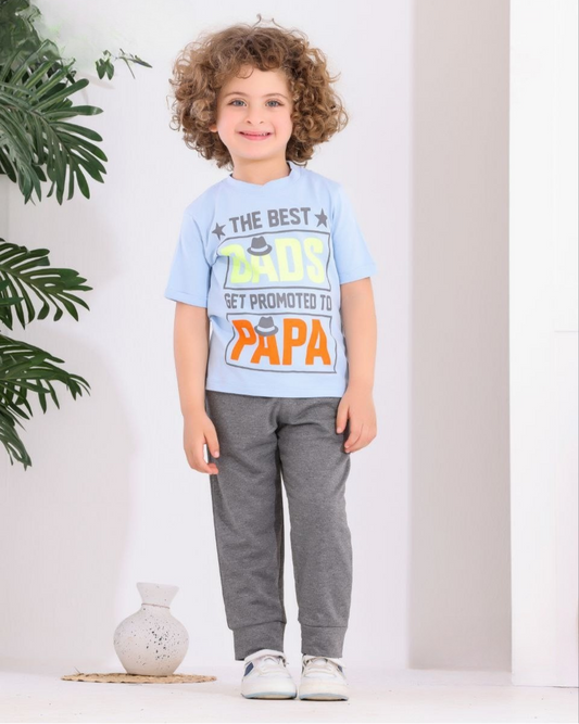 Two Pcs Boys Cotton Pajamas Set