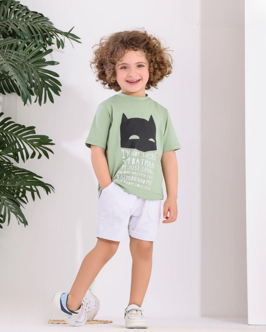 Two Pcs Boys Cotton Pajamas Set