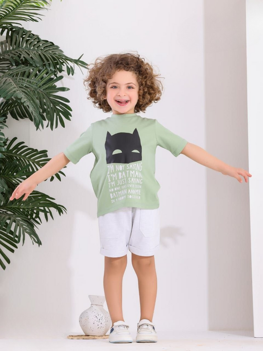 Two Pcs Boys Cotton Pajamas Set