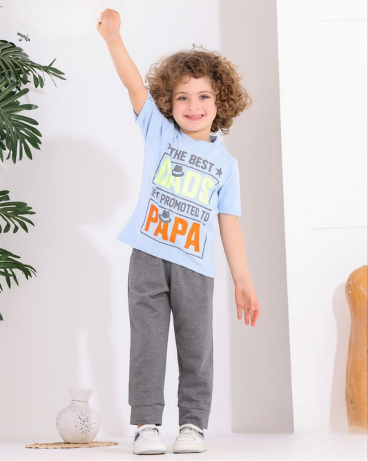 Two Pcs Boys Cotton Pajamas Set