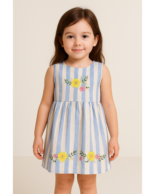 Embroidered Linen Dress