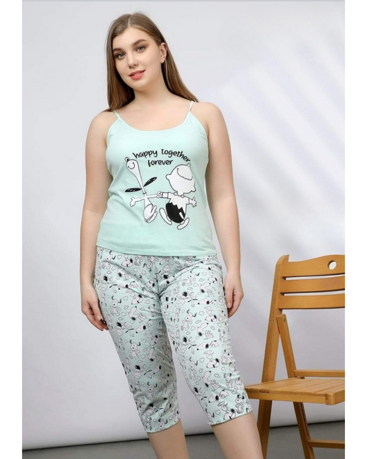 Women Cotton Summer Pajamas Set