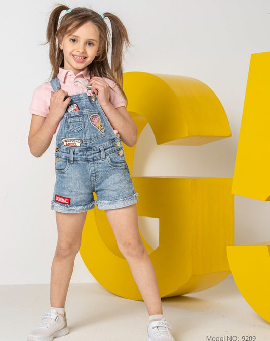 Denim Dungaree For Girls